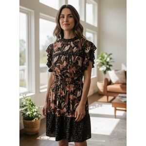 Floral Ruffle Sleeve Dress